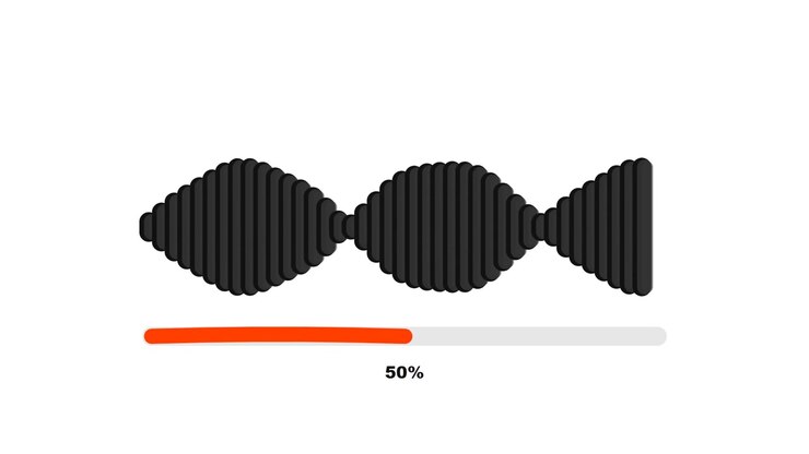 Digital Loading Progress Bar with Abstract Sound Wave Animation