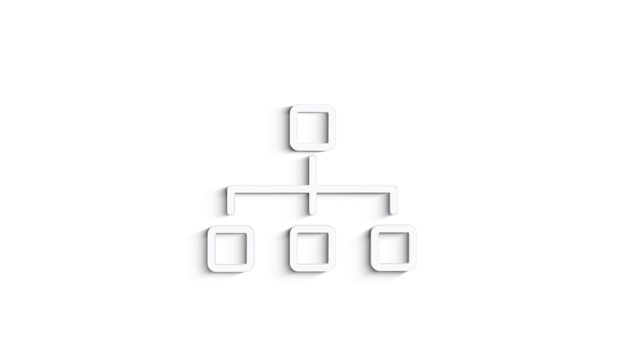 Grey network line icon on white background. Front view. 4K Video motion graphic animation