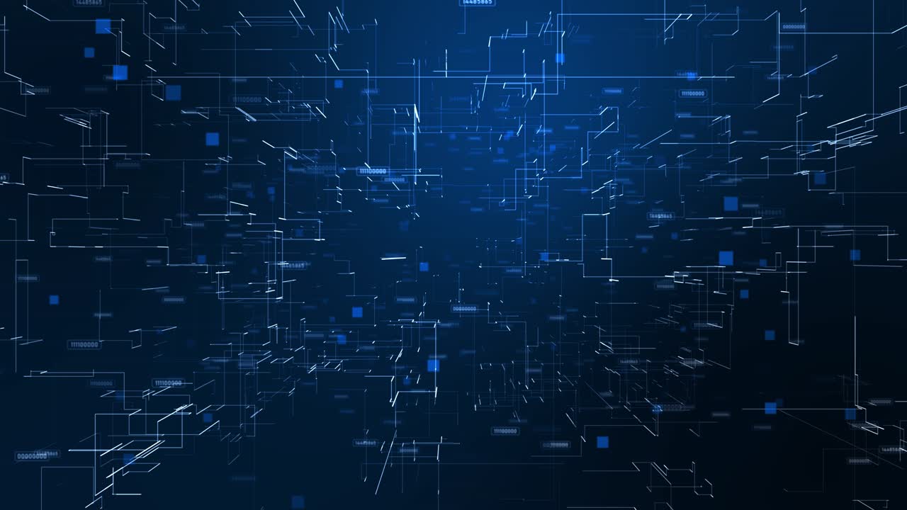 Futuristic digital rain binary code matrix background data flow cyber computing technology virtual