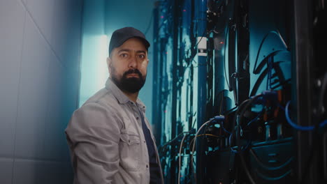 technician working on led display