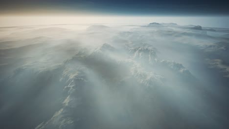 alps mountain range aerial shot flying