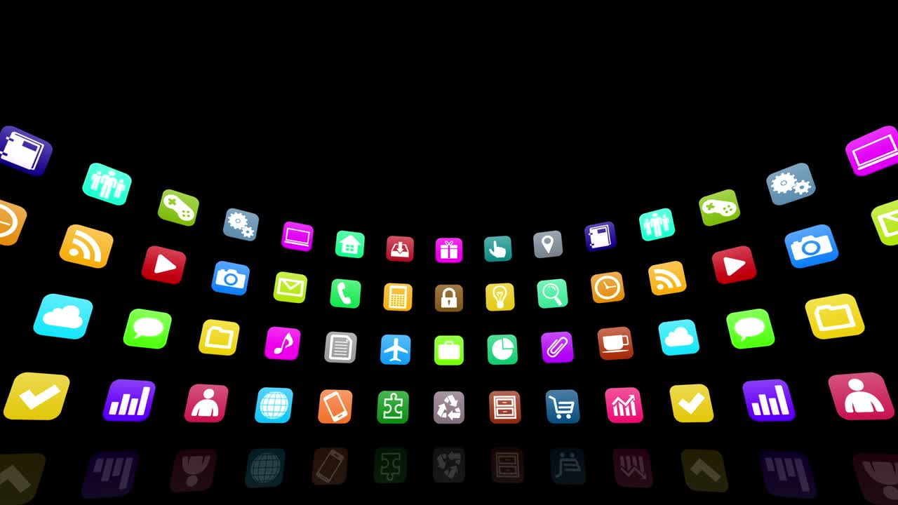 기술 아이콘 네트워크 상징 인터넷 배경에 디지털 장치