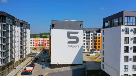 aerial city view. houses, buildings. urban landscape. copter shot. panoramic image.