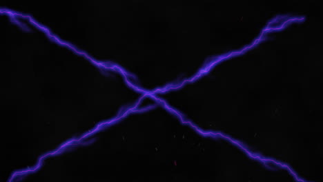 purple lines of electrical current crossing on black background