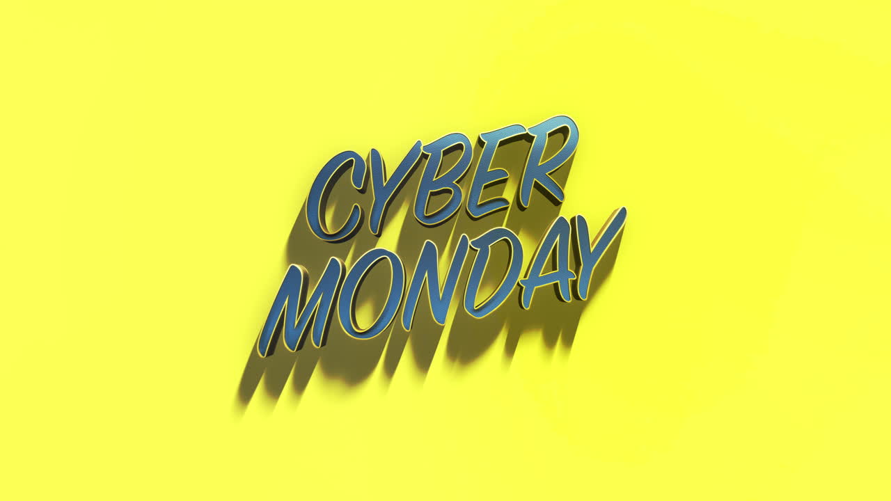 texto vibrante y moderno de cyber monday en gradiente amarillo