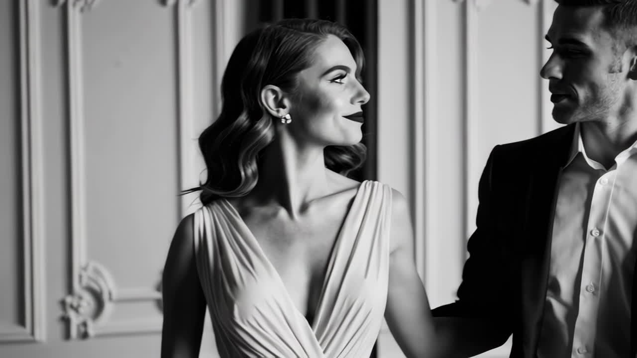 una pareja romántica negra y blanca.