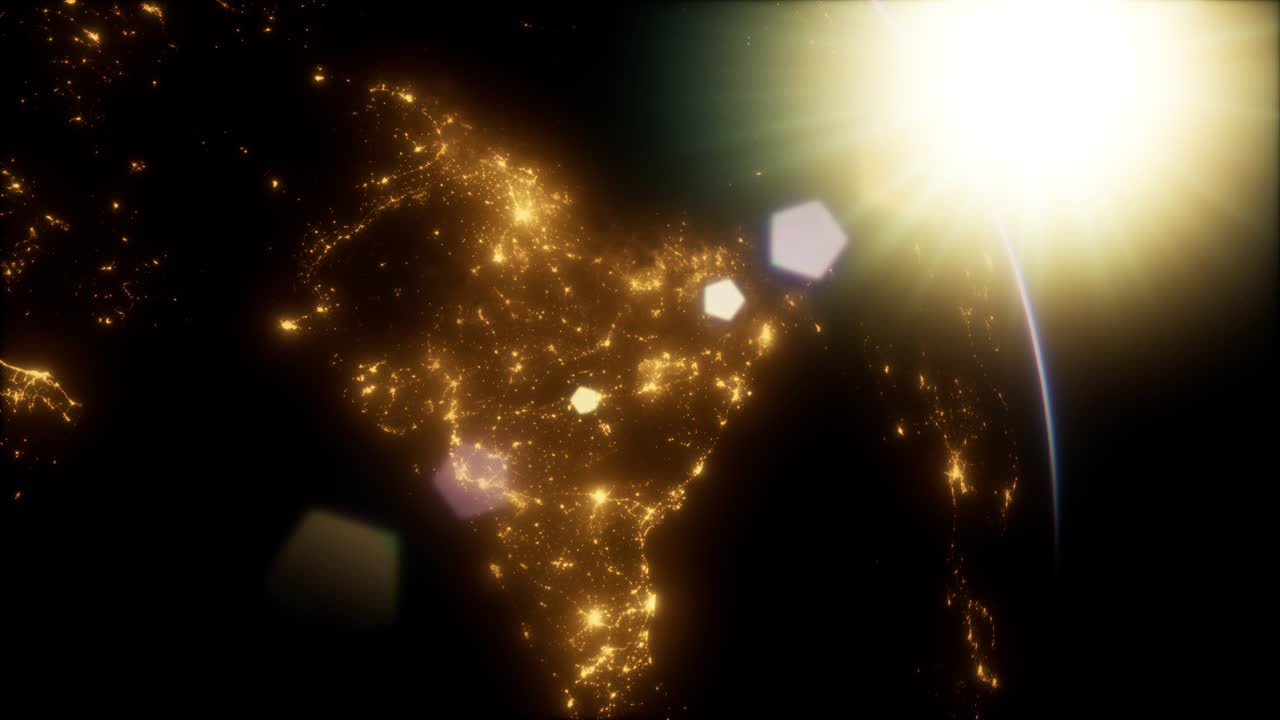 지구 위로 일출