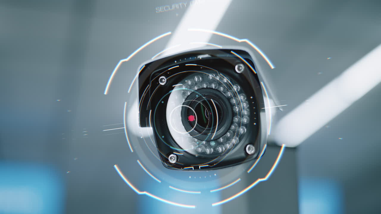 Security Camera with Face Recognition Technology | Premium Stock Video ...