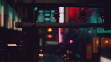 night scene of japan city with neon lights