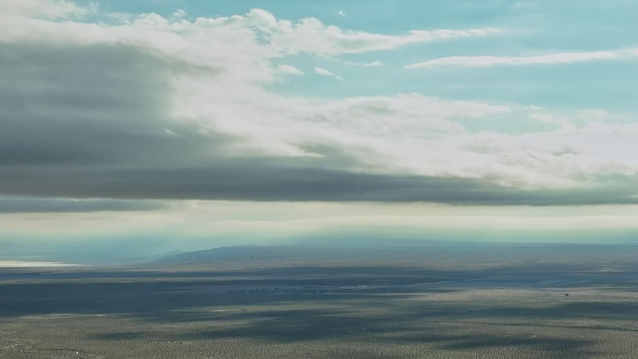 Aerial view of landscape in the USA with clouds and open sky