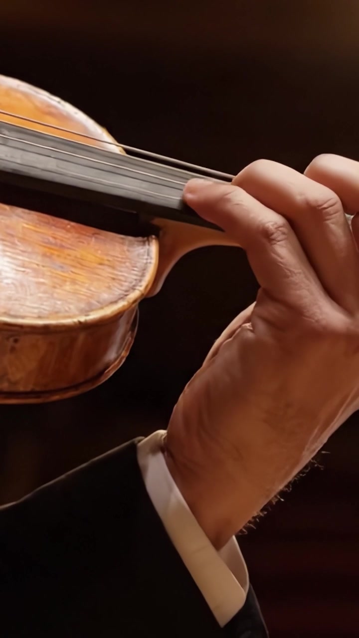 Masterful Violin Performance: Captivating Close-Ups of a Skilled Musician's Hand and Violin Craftsmanship in a Stunning Musical Setting