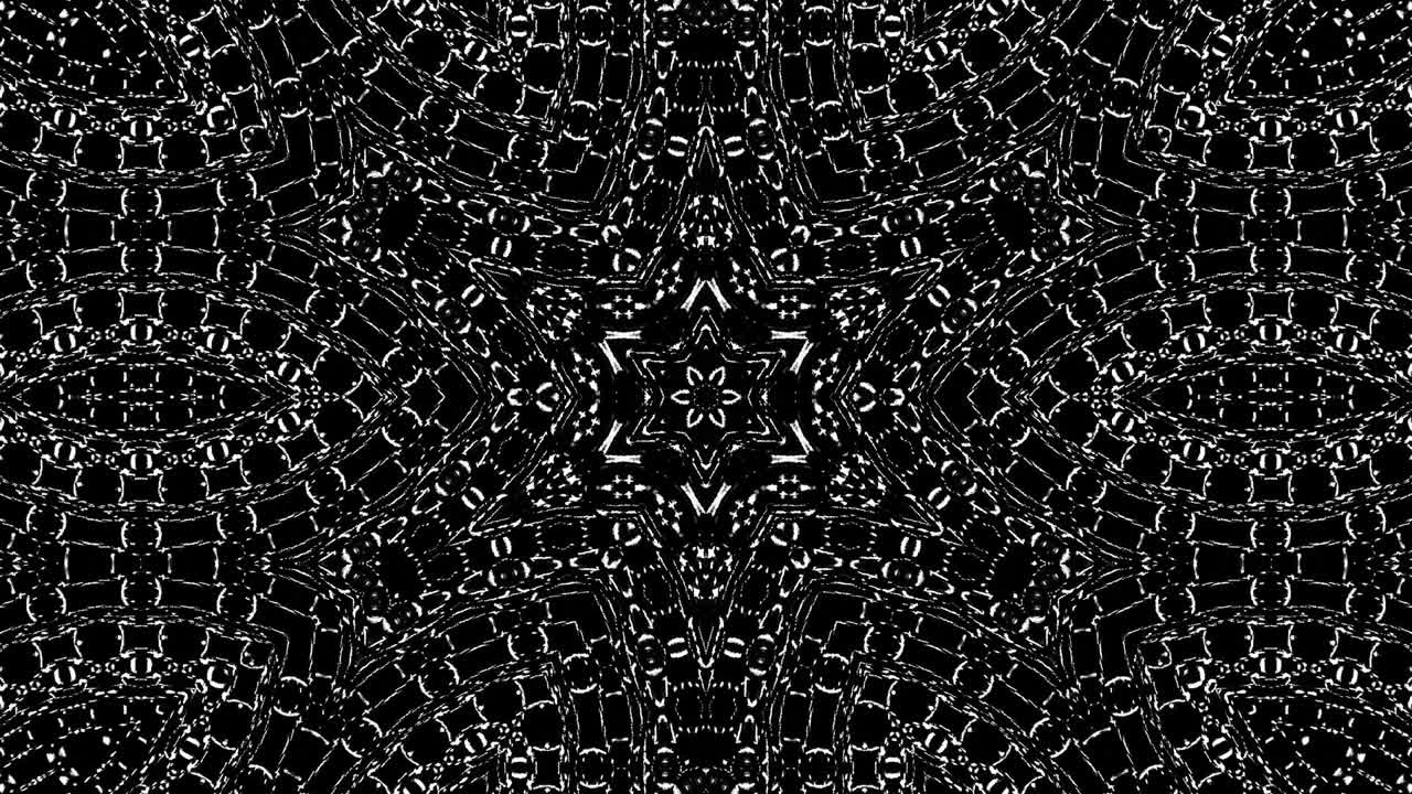 wavy point, circle shape, black and white color, on black background