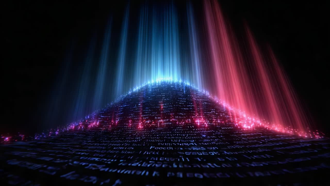 Illuminating Data Wave: A Surreal Visualization of Code Streams and Digital Landscapes in a Mesmerizing Spectrum of Colors