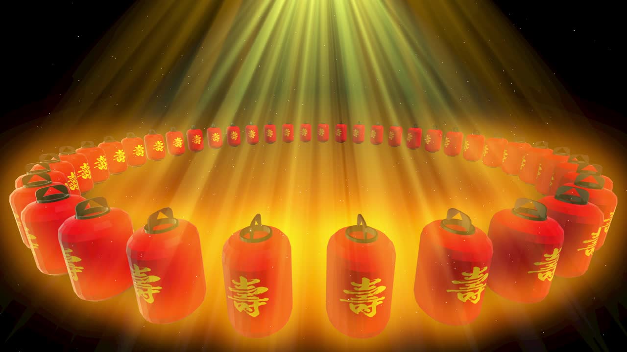 animación de bucle de festival de linterna de luz brillante japonesa