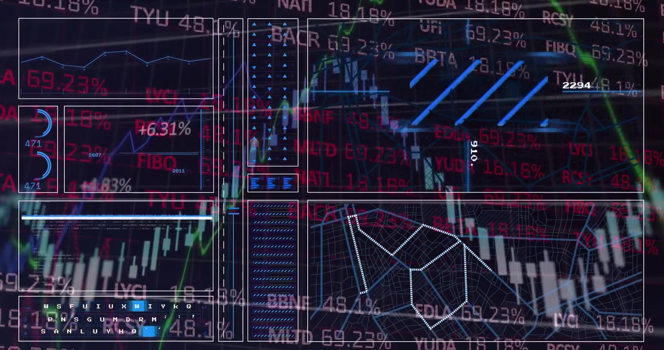 Animation of black background over data processing