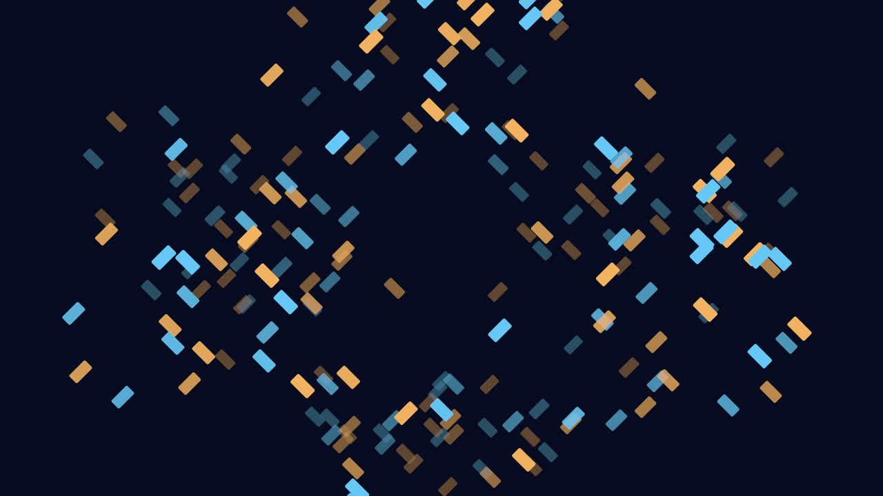 A captivating geometric pattern comprising small circles in blue and yellow colors arranged in a grid-like fashion, creating an engaging visual display with overlapping and non-overlapping elements