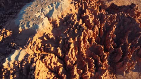 Scenic-rock-pinnacles-in-mountainous-terrain-in-sunlight