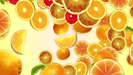fondo de naranjas caídas, bucle, con canal alfa