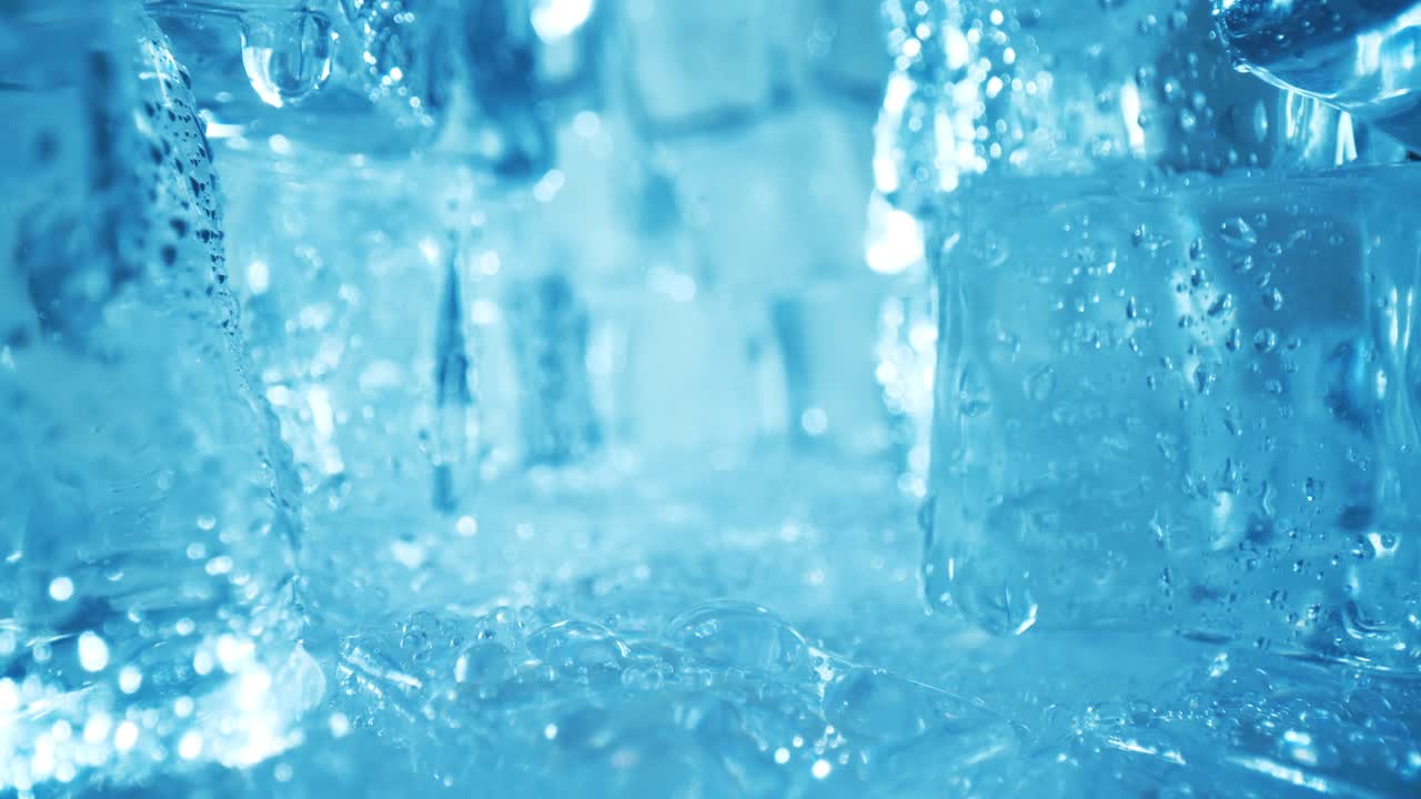 얼음 조각 근접 촬영, 추상적인 배경입니다.