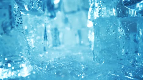 primer plano de cubitos de hielo, fondo abstracto.