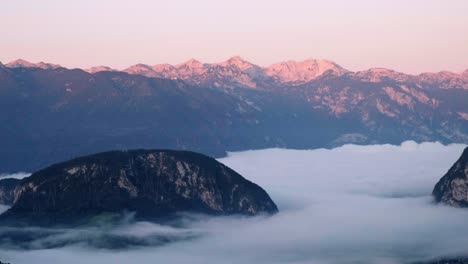 Viewpoint-in-Slovenia-looking-over-Lake-Bohinj-with-a-cloud-inversion