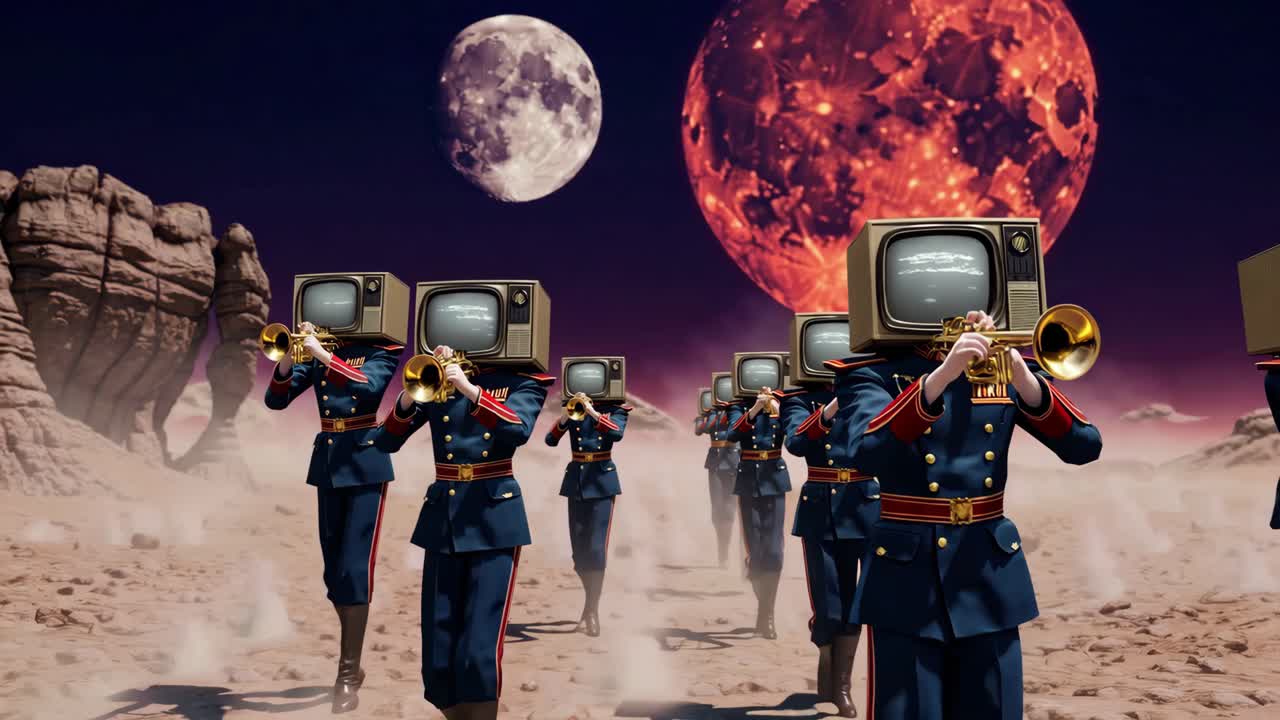 레트로 tv 헤즈: 외계 행성에서 행진하는 밴드