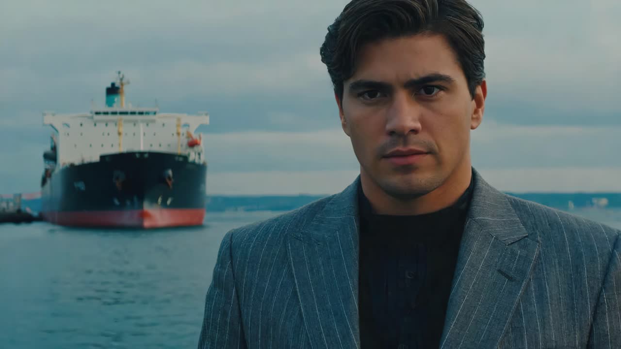 Man in Suit Near Ship