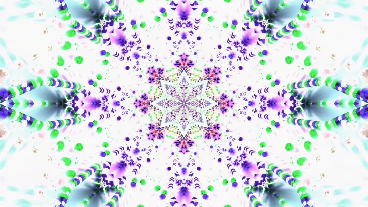 Hypnotic Abstract Kaleidoscope with Bright Pulsating Colors