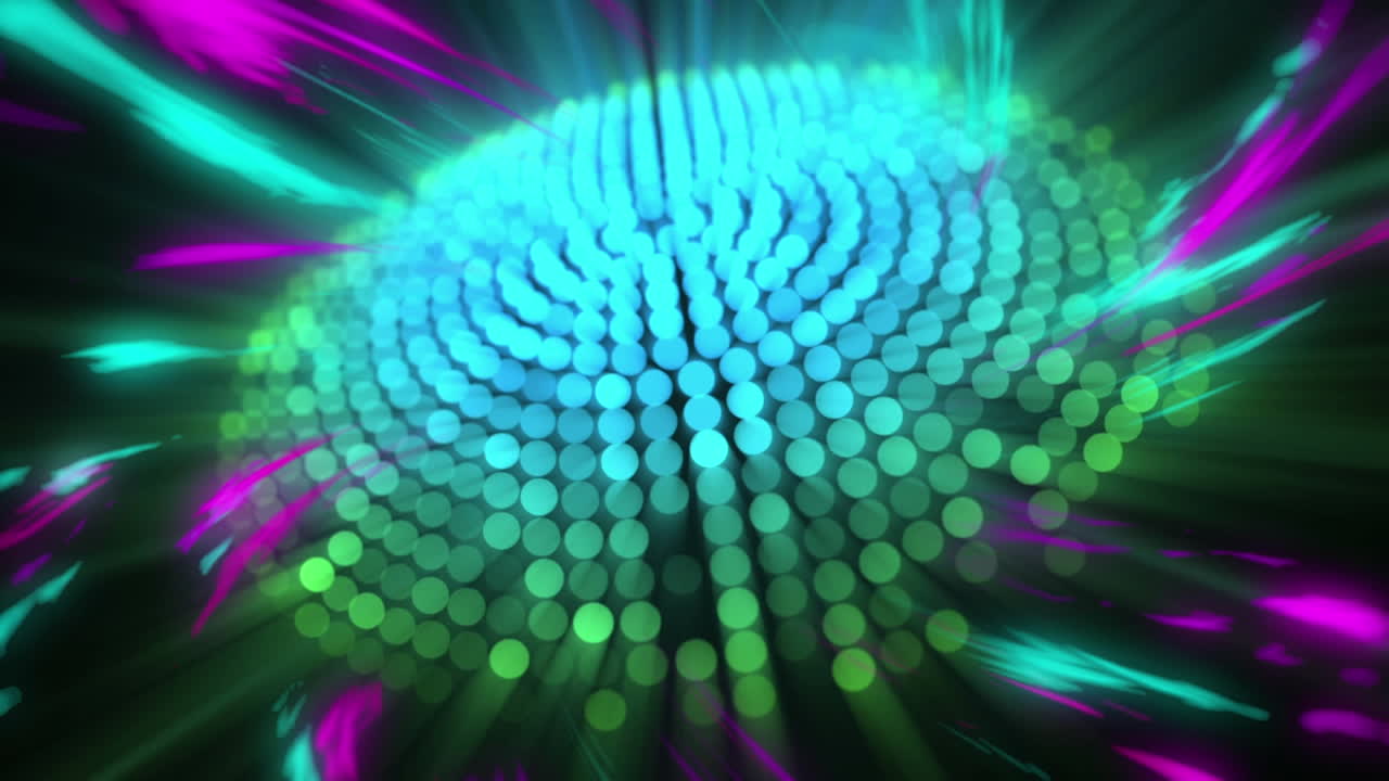 animazione di luci colorate in movimento in verde blu e viola