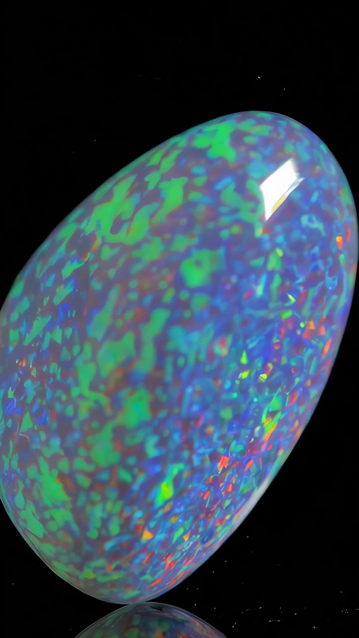 Close-up of a Vibrant Opal Gemstone with Colorful Reflections