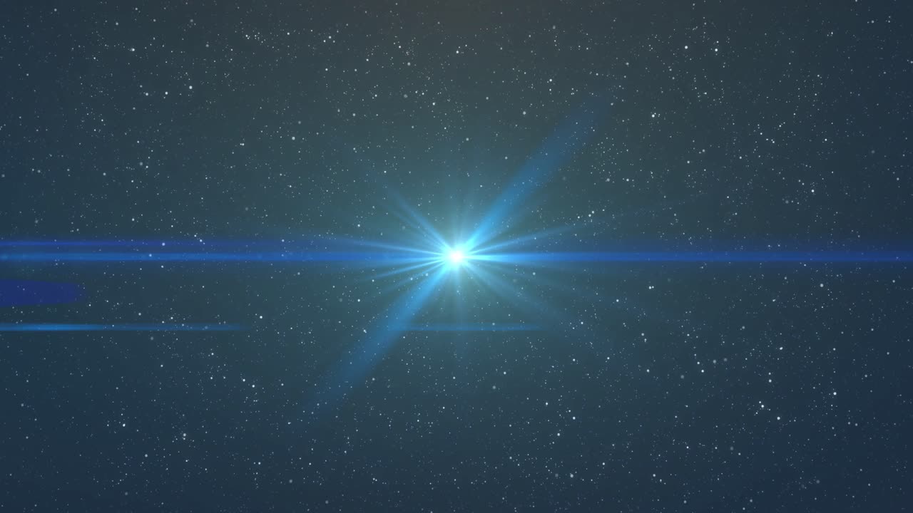 밤하늘에 빛나는 밝은 파란색 반점