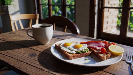 breakfast with coffee and toast