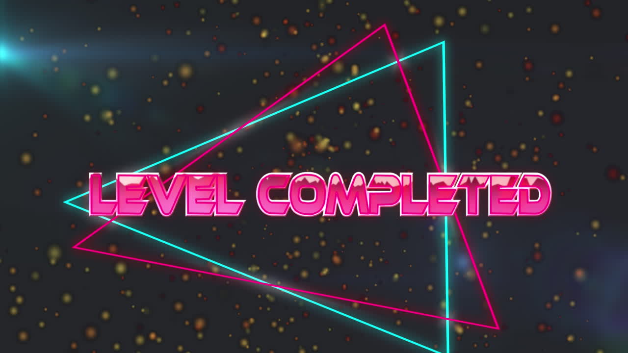 검은 바탕에 점으로 완성된 레벨의 애니메이션