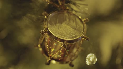 christmas tree and ornaments with lights