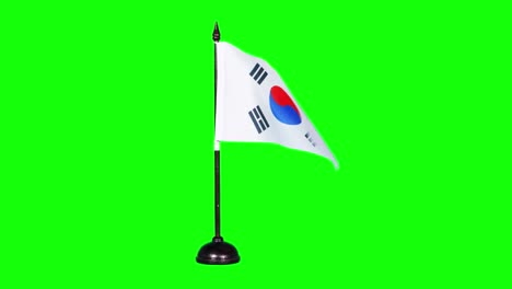 south korea flag waving in studio