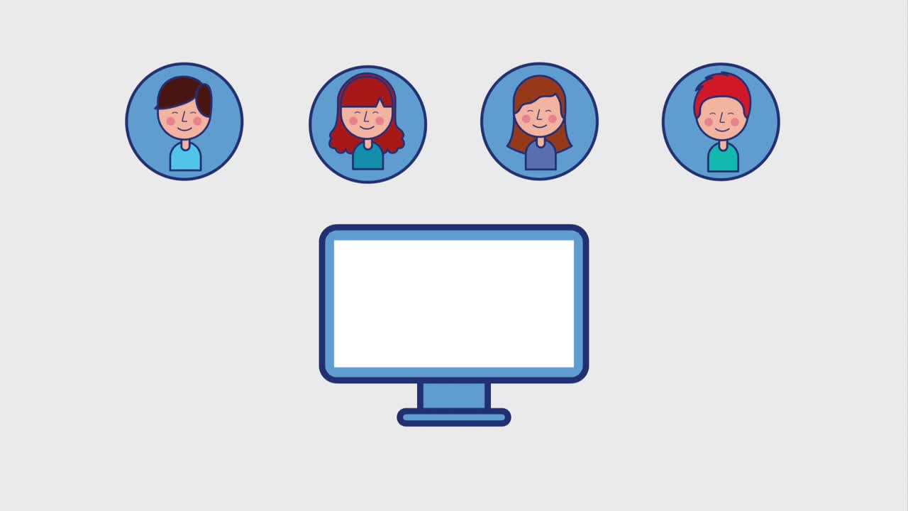 tecnología informática y grupos de jóvenes