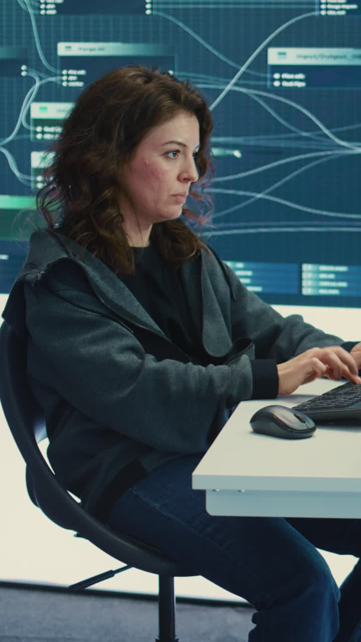 Professionisti del settore tecnologico concentrati sul lavoro al computer in un ufficio moderno