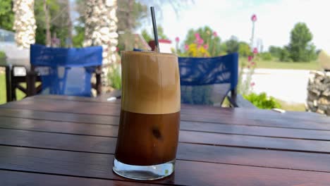 Close-up-of-freshly-made-Greek-Frappe