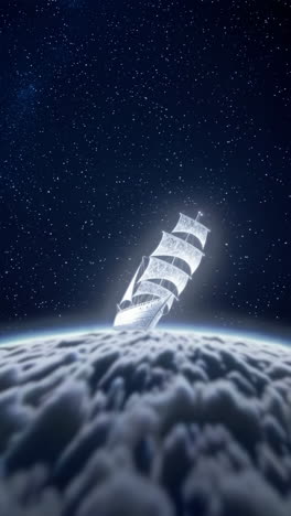 ghost ship in the clouds