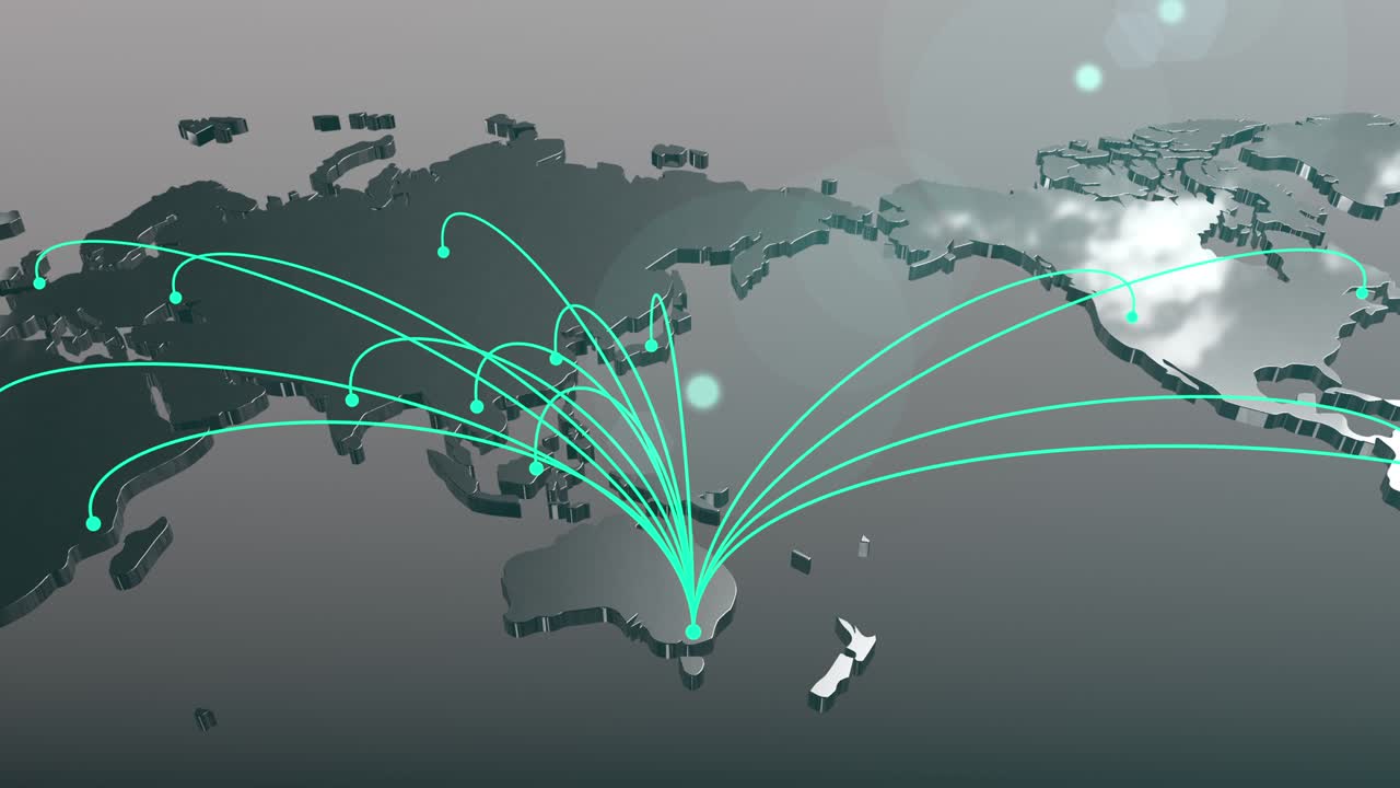 세계로 퍼져 나가는 오스트레일리아 연결 지도 애니메이션