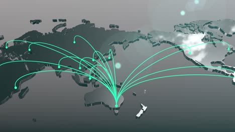 australia al mundo se extendió conexión mapa de animación