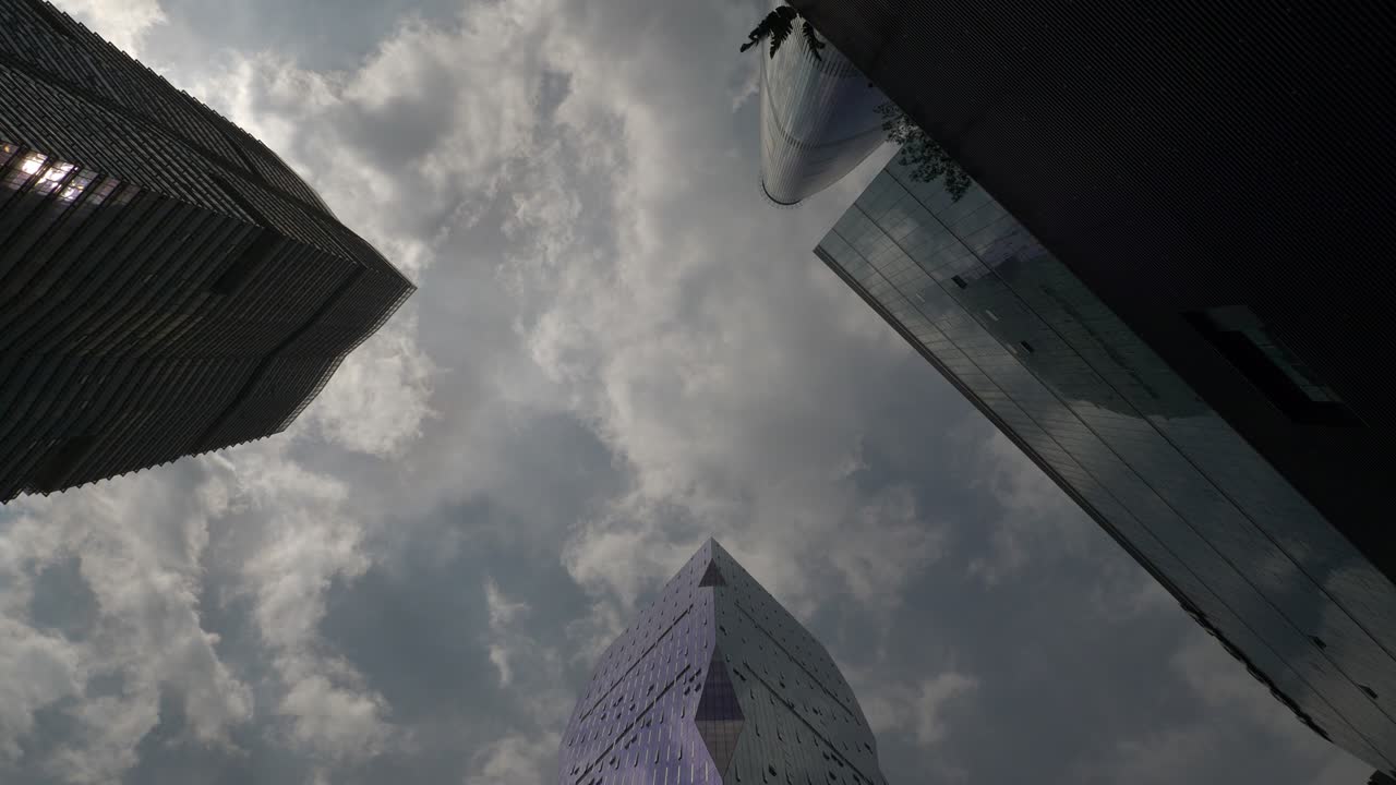 hora del día centro de la ciudad de guangzhou famosos rascacielos panorama 4k china