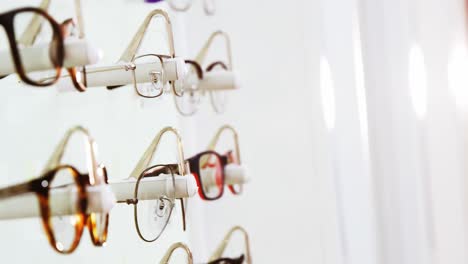 close-up of various spectacles on display