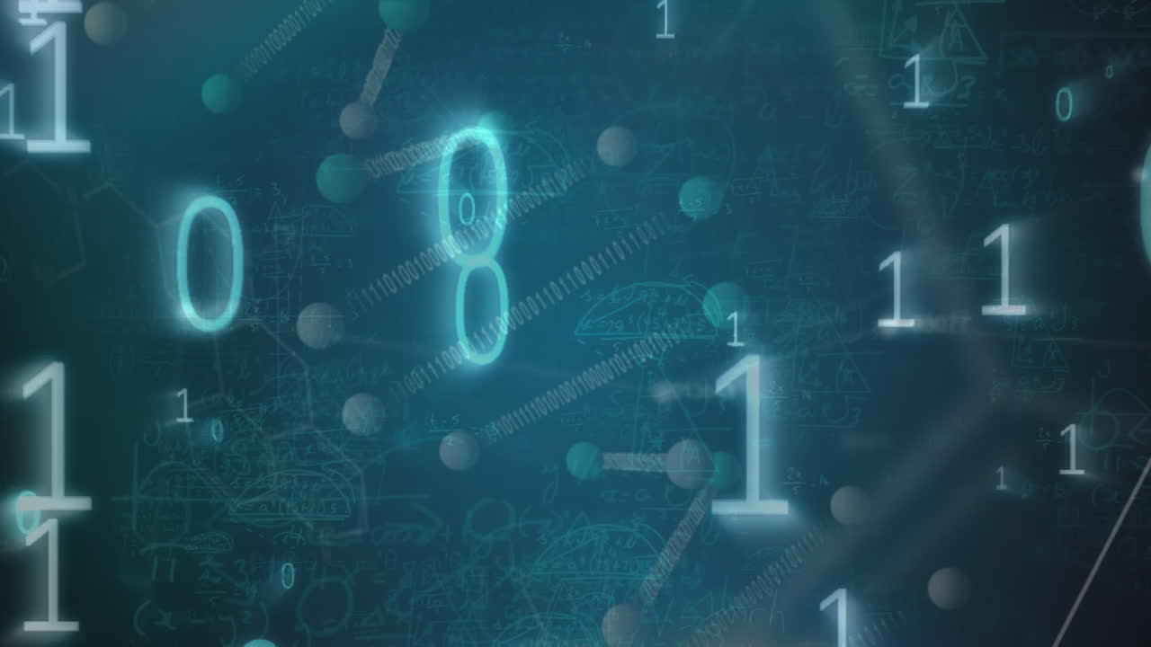 바이너리 코드, dna 및 과학 데이터의 애니메이션 초록색 배경