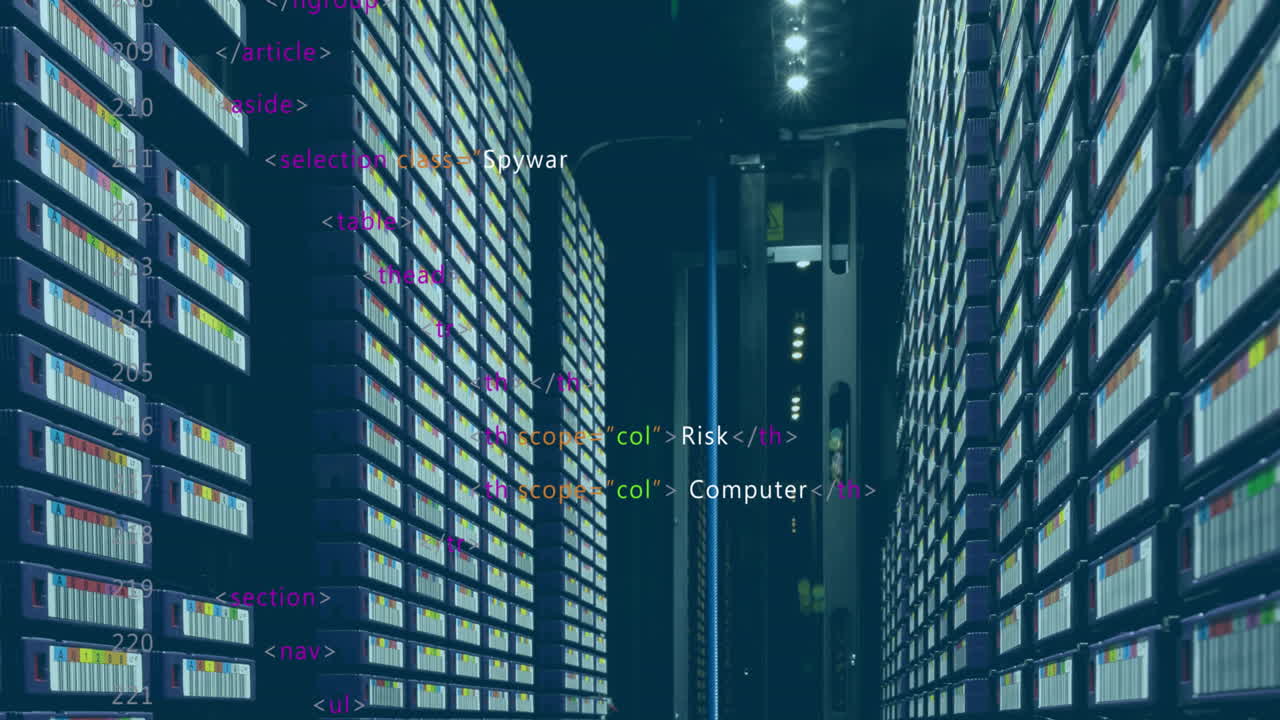 Animation of computer data processing over computer servers