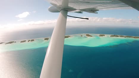 aerial views from seaplane, bora bora