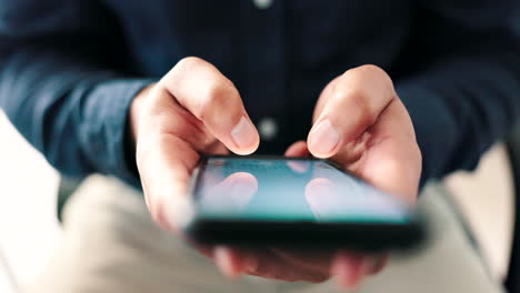 phone, hands and typing online for communication