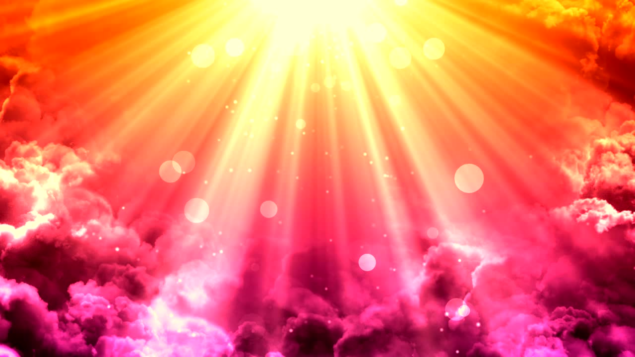 영광스러운 따뜻한 하늘의 광선