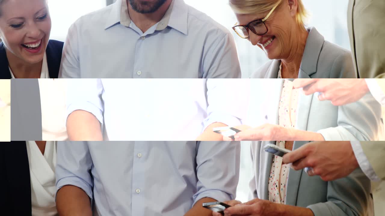 hombres de negocios que usan teléfonos móviles