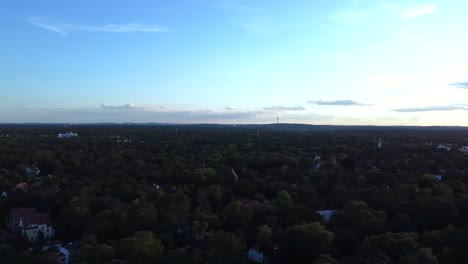 180°-sunset-panorama-overview-Unbelievable-aerial-view-flight-pan-from-left-to-right-drone-footage-of-mexikoplatz-berlin-zehlendorf-golden-hour-Summer-2022